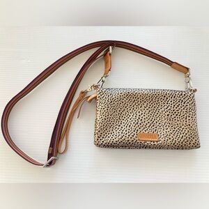 Consuela Uptown Wesley Metallic Crossbody Bag Pebbled W/ Wristlet Strap